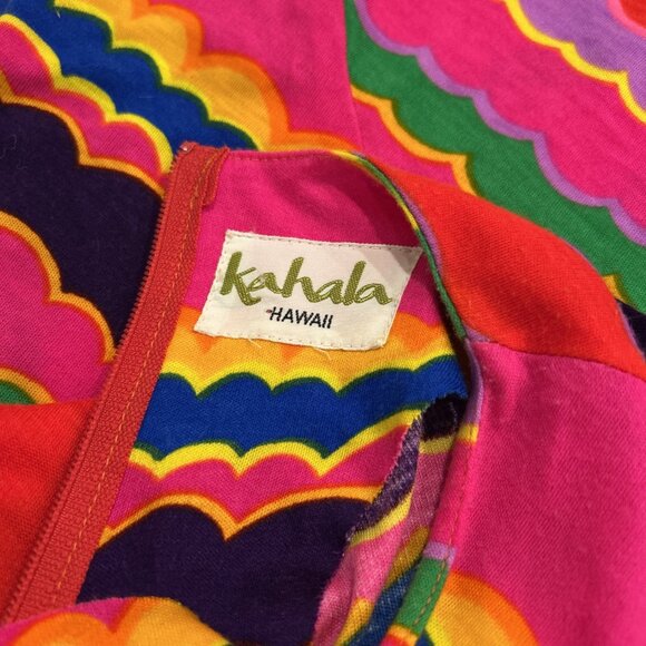 Vtg Kahala Womens Knit Dress Hawaiian Maxi Floral Psychedelic Tropical 60s-70s - Picture 10 of 10